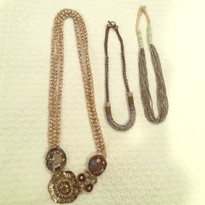Anthropologie necklaces - lot of 3!